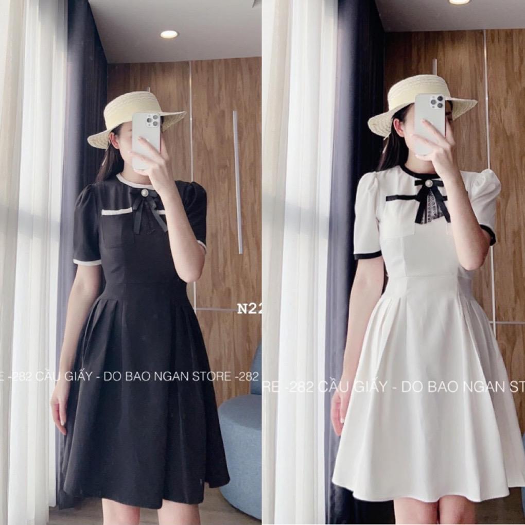 Váy ôm trắng phối đen sành điệu cá tính như Phương Trinh - DN163 -  AloraShop21