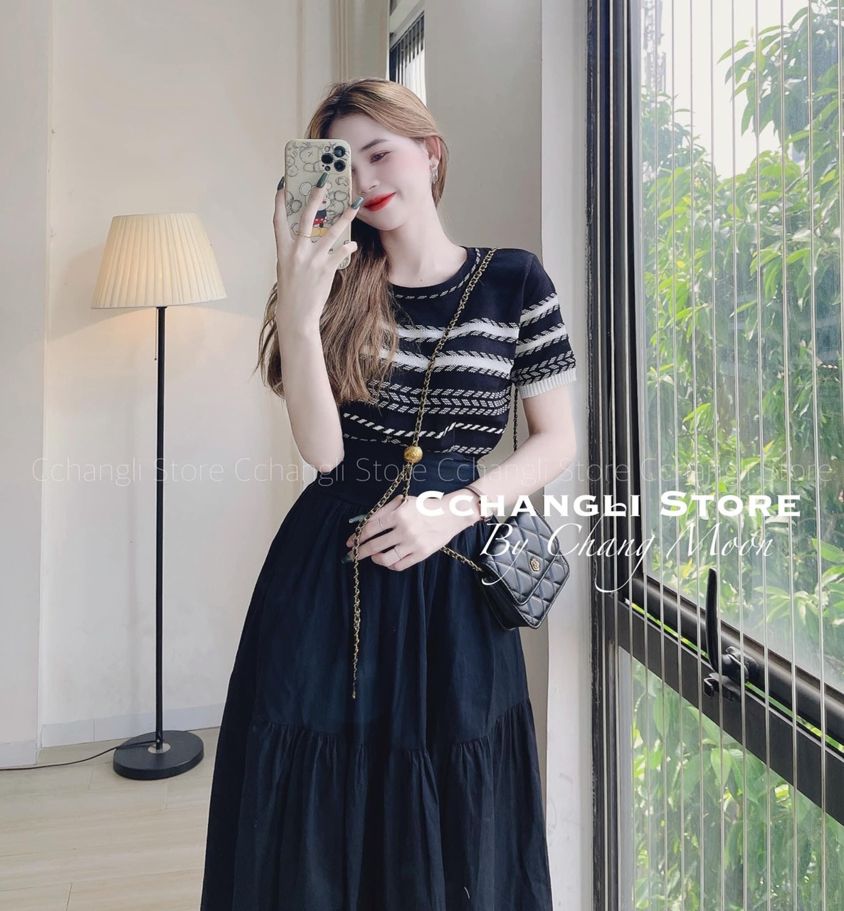 Chân váy dài The Basic 3 tầng xòe nhẹ màu đen nữ tính | Shopee Việt Nam