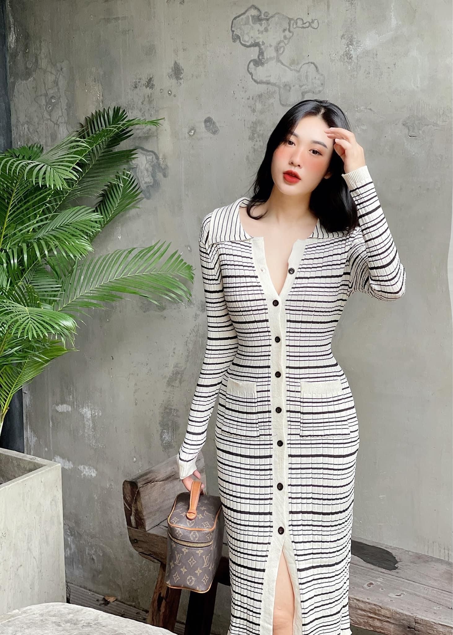 Váy trễ vai PHUONGMOON, váy len body dáng dài, kiểu dáng trễ vai quyến rũ |  Shopee Việt Nam