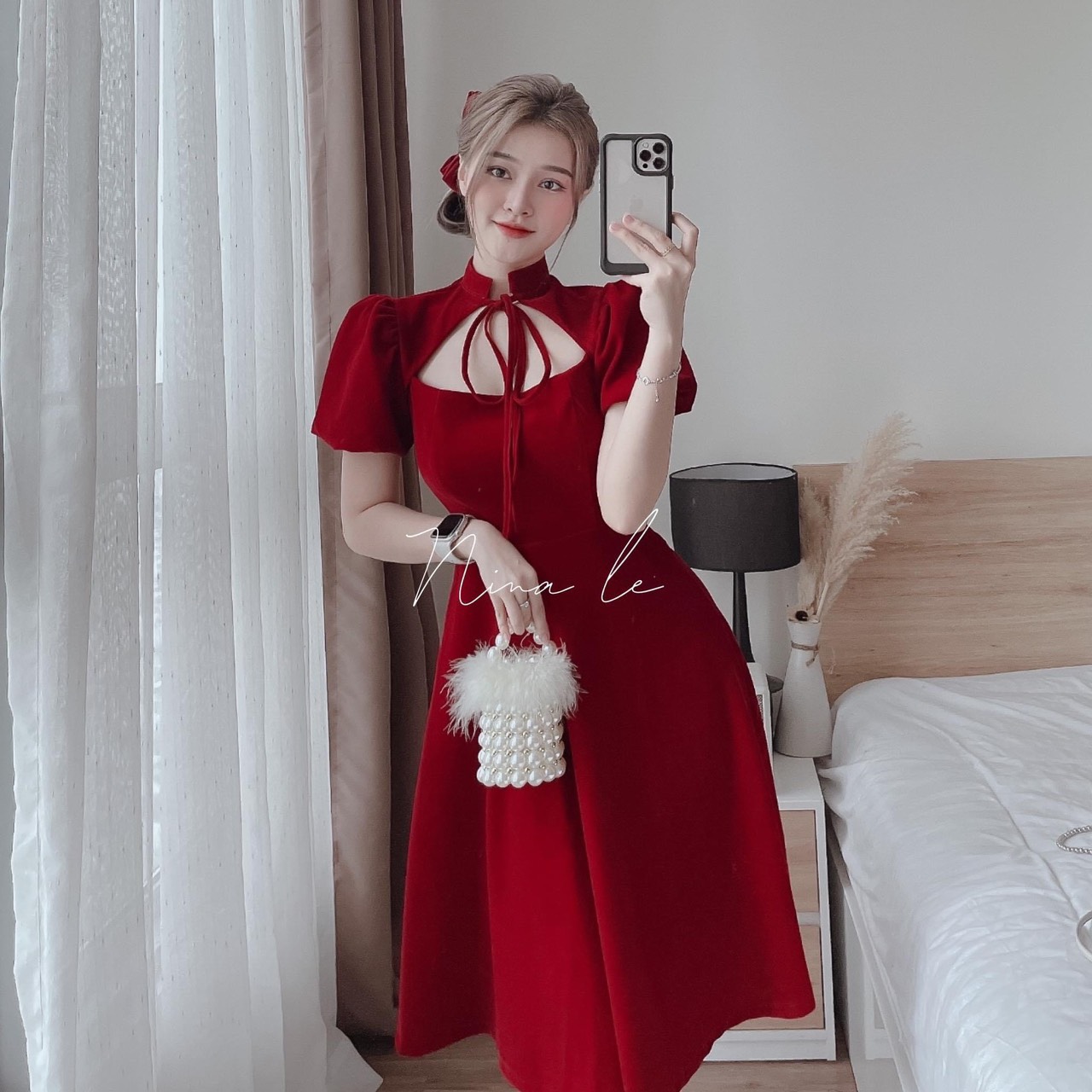 Tổng hợp Váy Nhung Đỏ Xòe Đẹp giá rẻ, bán chạy tháng 3/2024 - Mua Thông Minh
