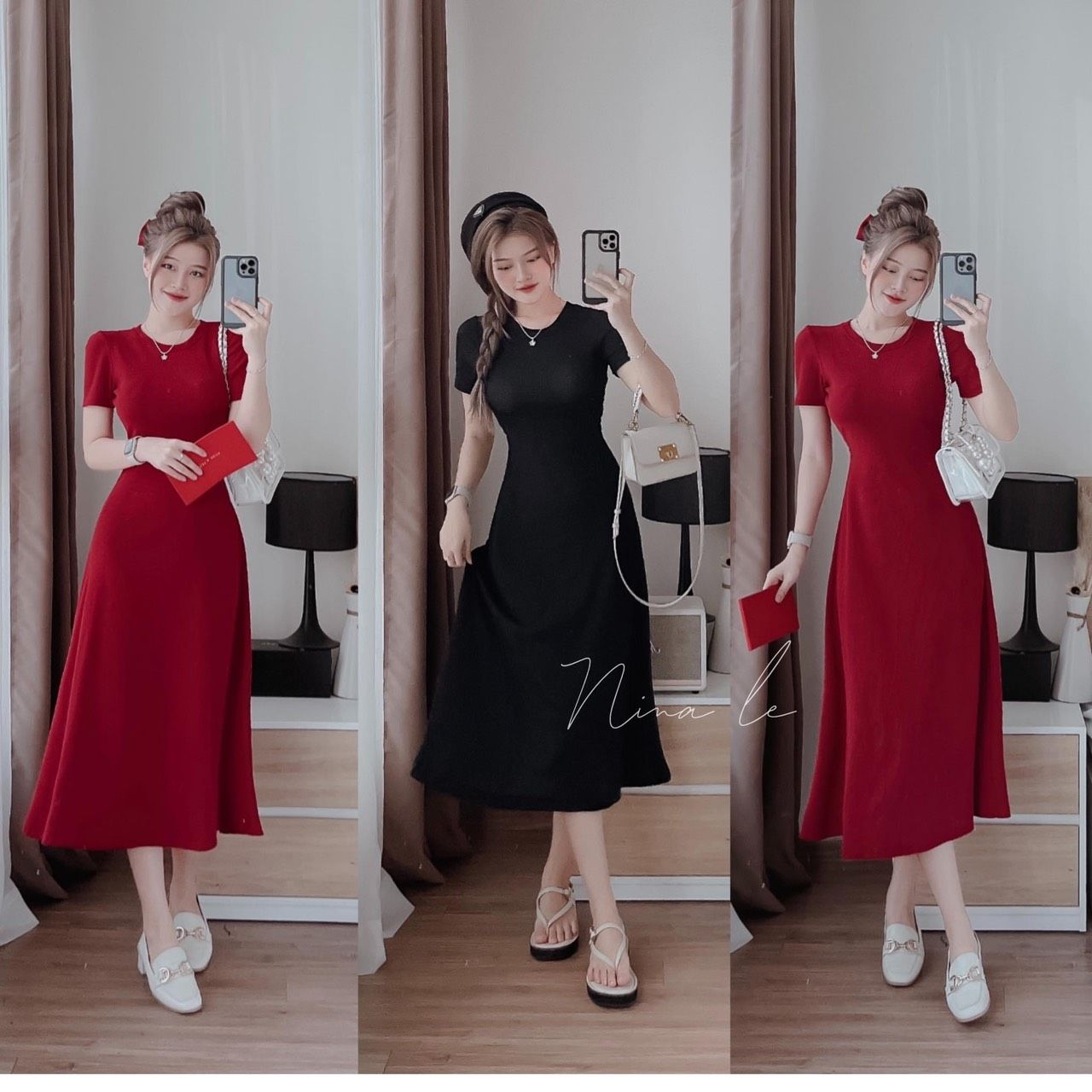 Đầm len body sọc ngang Hàn Quốc - Giá 155.000đ tại Mua Chung
