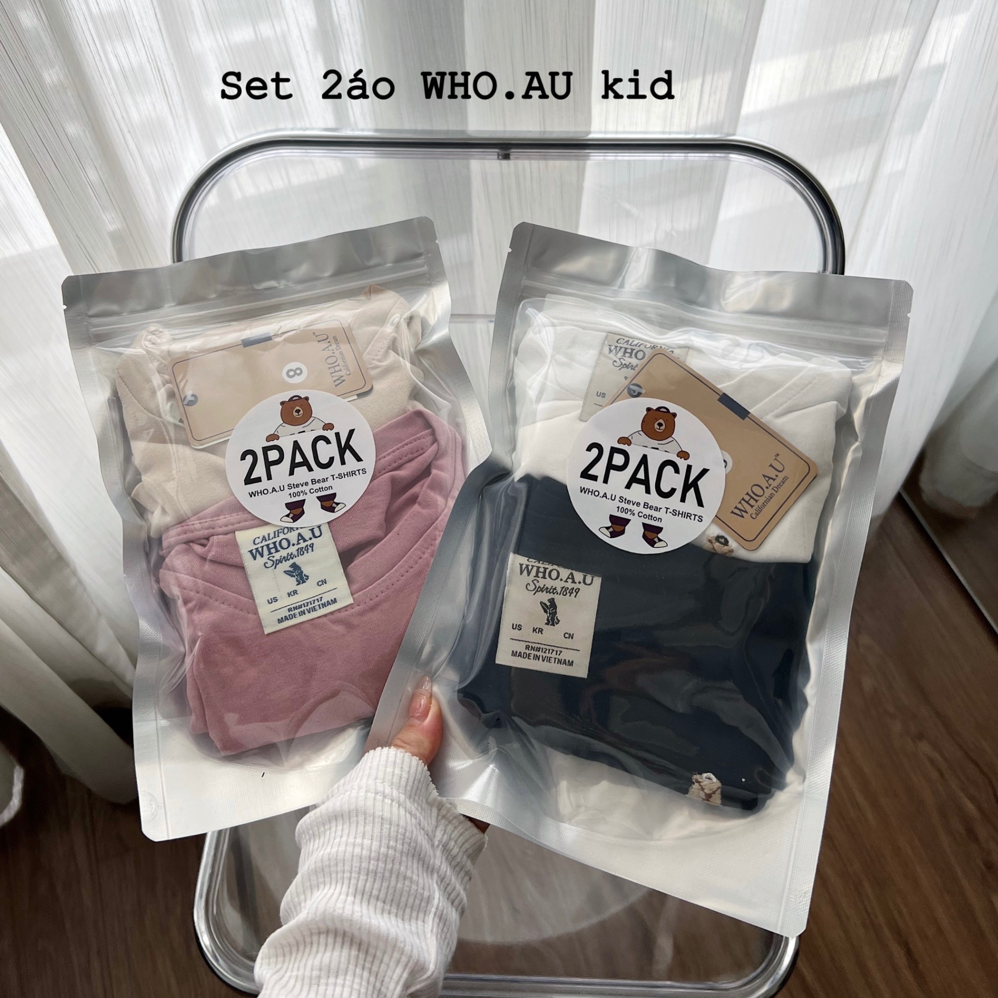 SÉT 2 ÁO GẤU WHOU KIDS CHO BÉ