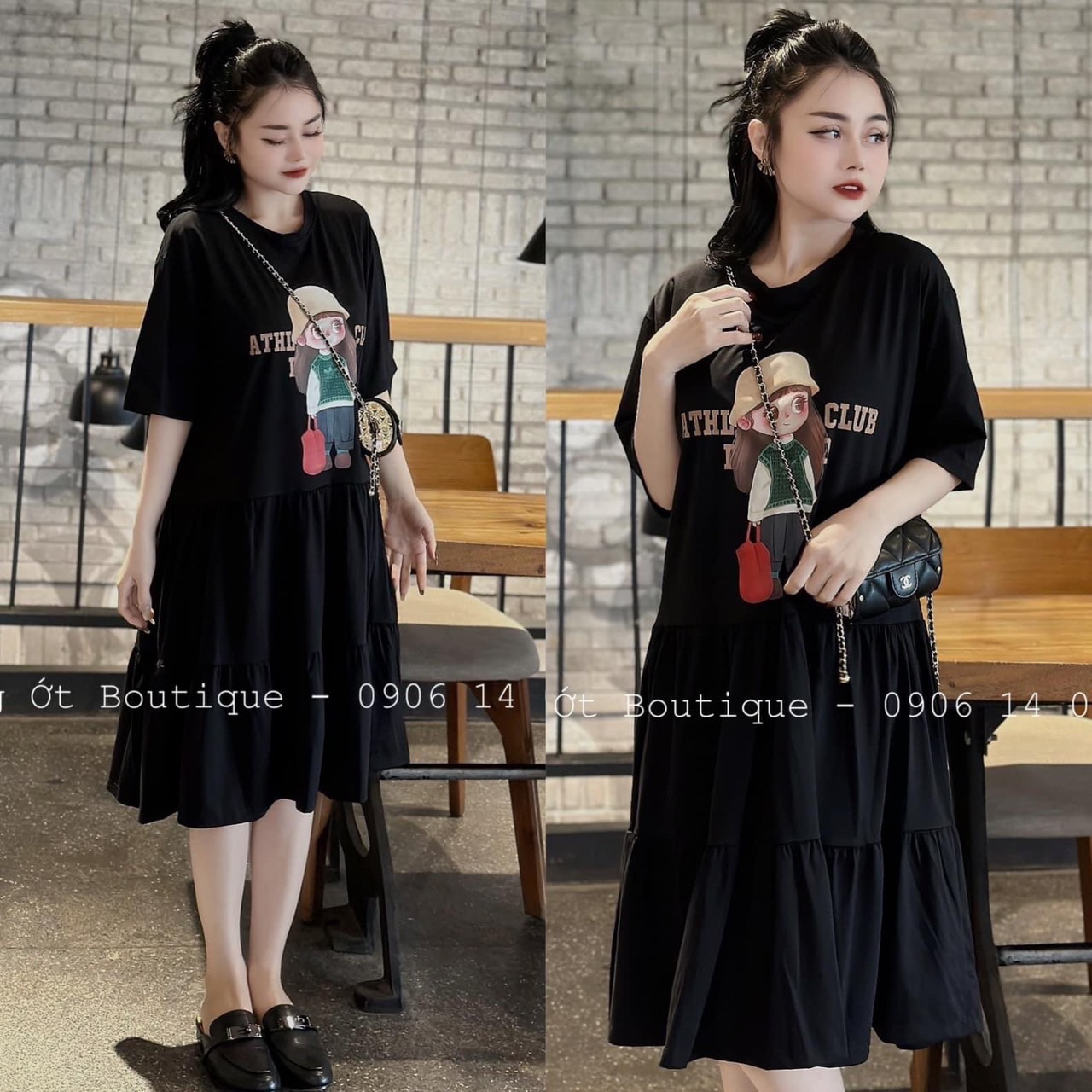 🌸Váy Polo Cúc Đồng Nữ 🌸 Đầm dáng suông màu đen trơn, thun tay lỡ bánh bèo cá  tính[FREESHIP]🌸 | Shopee Việt Nam