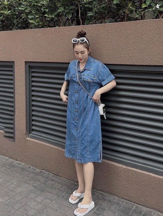 Mua Chân Váy Jean Chữ A Cạp Cao Dáng Suông. Váy Bò Nữ Ngắn Lưng Cao Cá Tính  - Đen,L tại Hế Fashion | Tiki