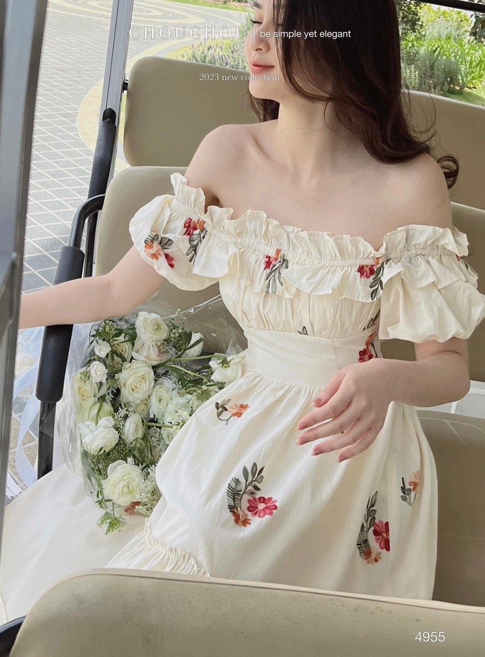 Ảnh Thật/Video Váy hoa nhí phong cách Ulzzang Đầm hoa vintage trễ vai |  Shopee Việt Nam