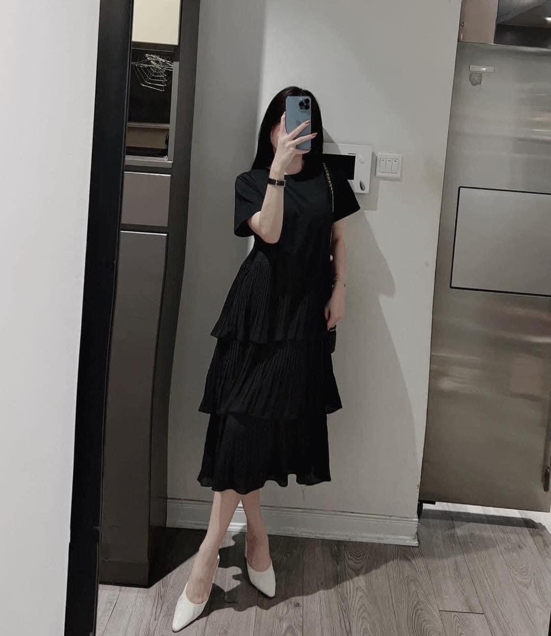 Mua Chân váy xòe dài thiết kế 4 tầng thời trang - đen tại Giadinhshop2020 |  Tiki
