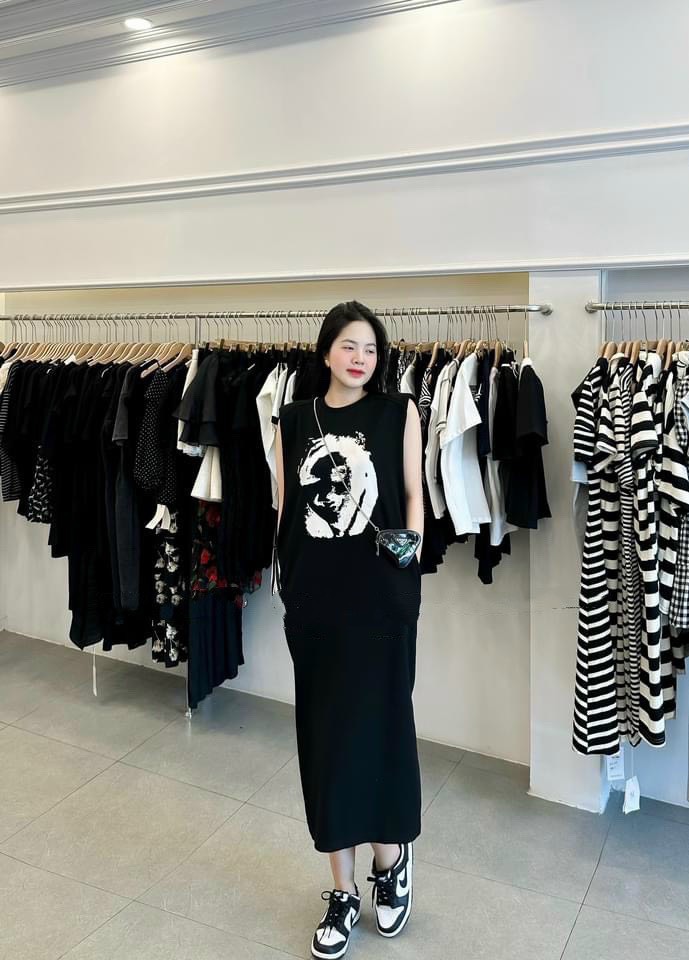Váy suông buộc nơ đũi mát kèm túi hai màu xanh đen - Đầm xuông dáng rộng,  đầm bầu công sở thanh lịch dạo phố | Shopee Việt Nam