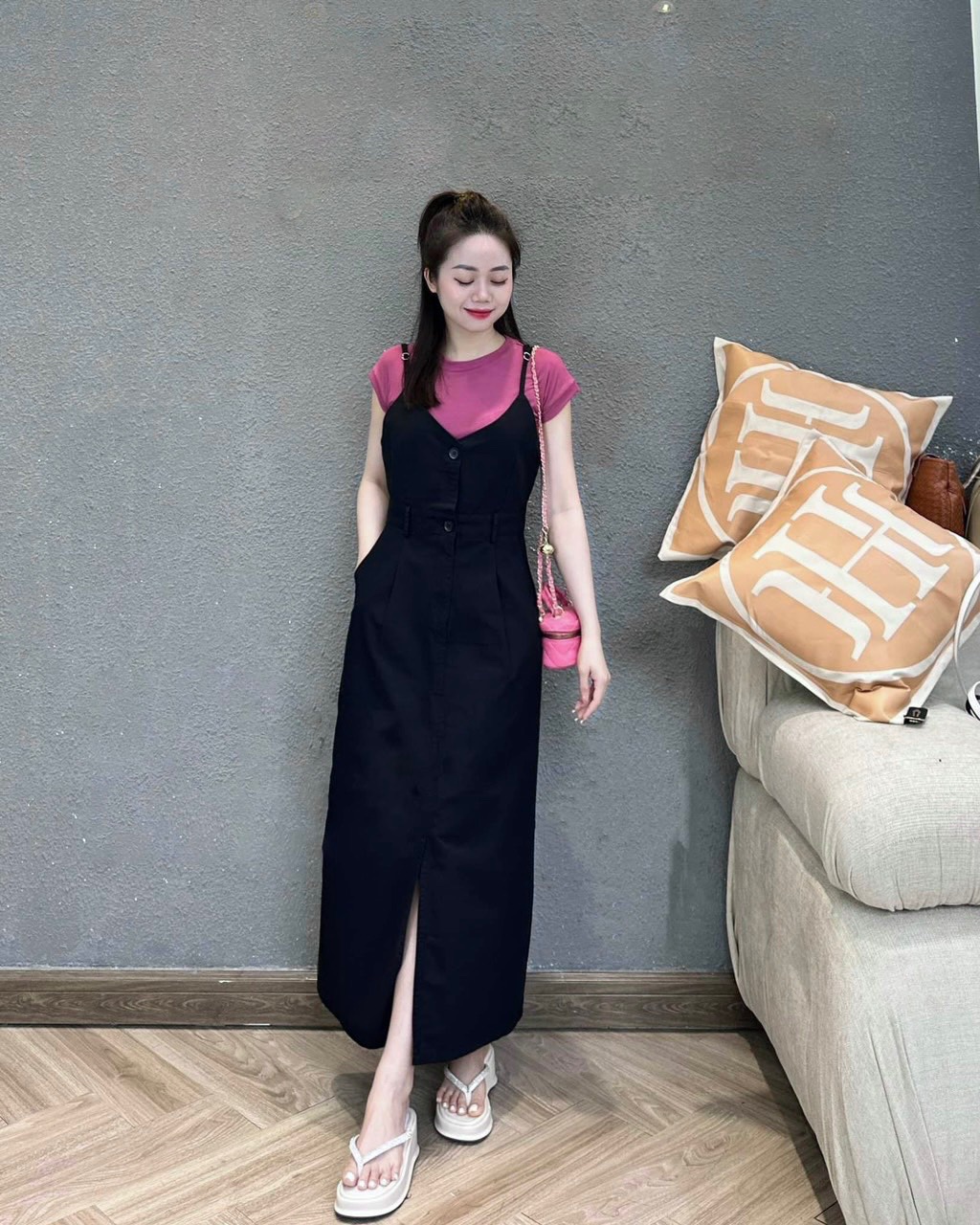 Váy yếm bò dáng dài chữ A váy yếm jeans phong cách Ulzzang Osaa Daily (ảnh  thật shop chụp) - MixASale
