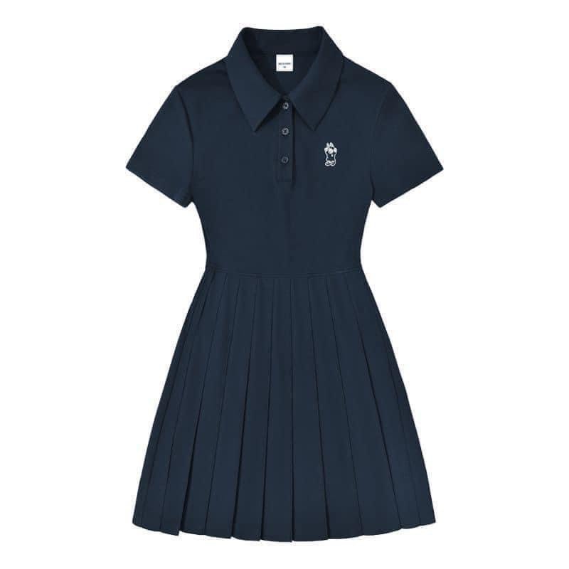 polo thể thao mùa hè của phụ nữ giản dị màu cổ áo váy polo là cotton mỏng  dài tay ngắn tay váy Paul - váy đầm 🆘 Kho Hàng Tàu |