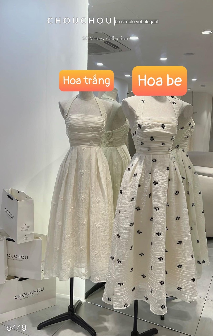 Váy kiểu nữ cổ yếm phối cổ đá dáng xòe Linly Store V-VPC4 - Đầm, váy nữ |  ThờiTrangNữ.vn