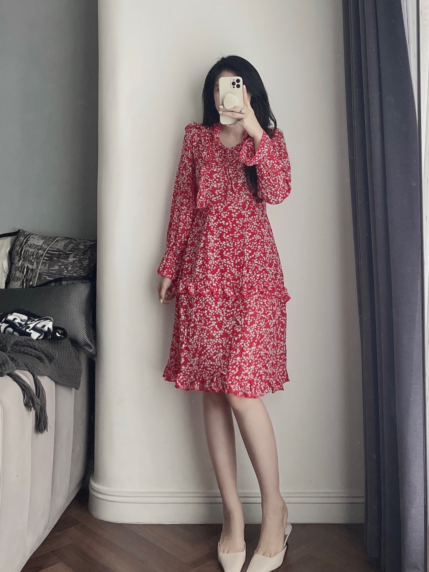 Váy Dài Tay Cao Cổ Dáng Dài, Đầm Thu Đông Bồng Xòe - Do Do Dress - Bộ sản  phẩm làm đẹp | TheFaceHolic.com