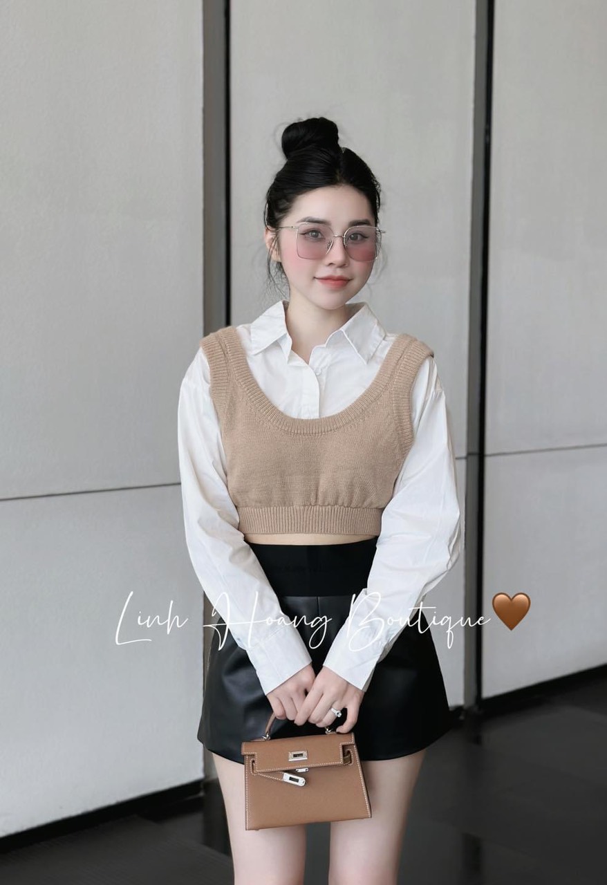 CHM006 - Set váy len nữ dáng dài, áo gile rời, thời trang thu đông, phong  cách Hàn Quốc - Mơ