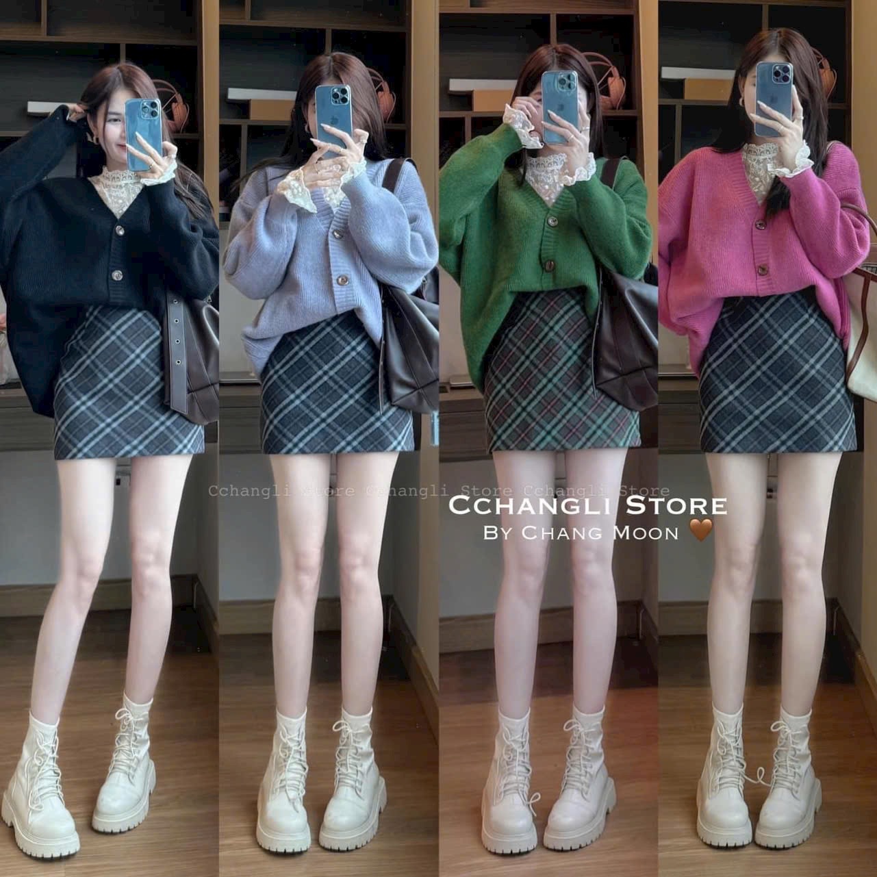 Chân váy dạ kẻ xéo caro dáng ngắn,Chân váy chữ A có quần bảo hộ siu cá tính  Ulzzang Hàn Quốc Ranstore | Shopee Việt Nam