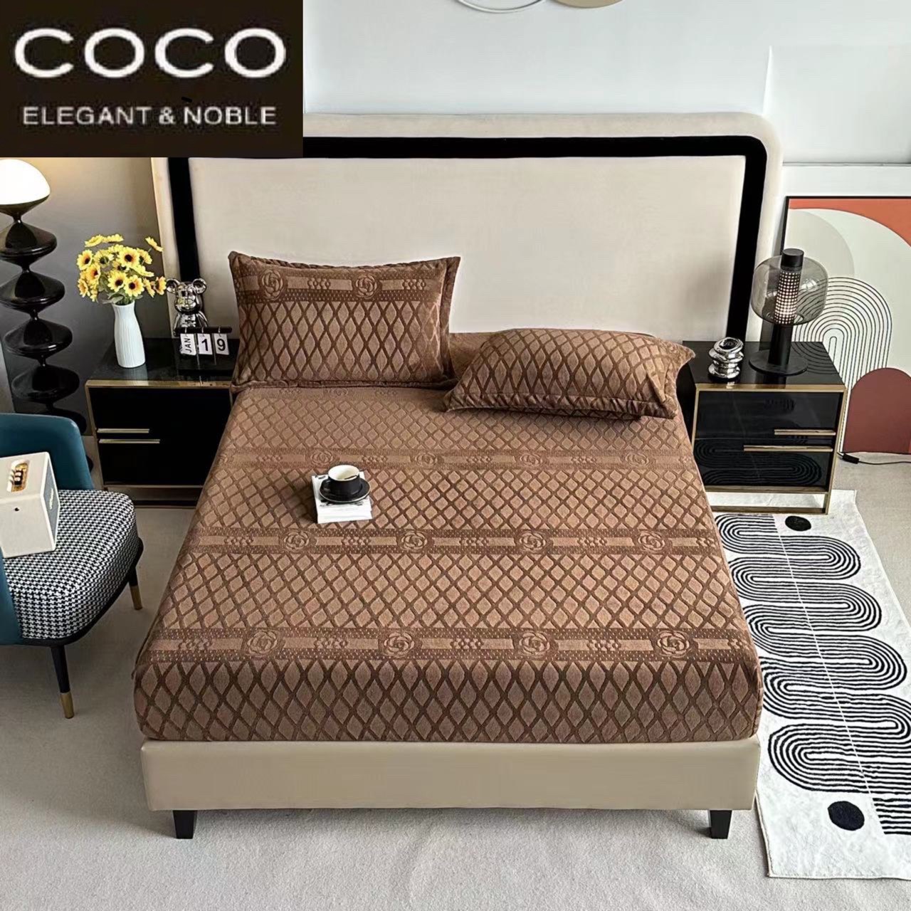 SÉT GA GỐI NHUNG COCO GIÁ TỐT