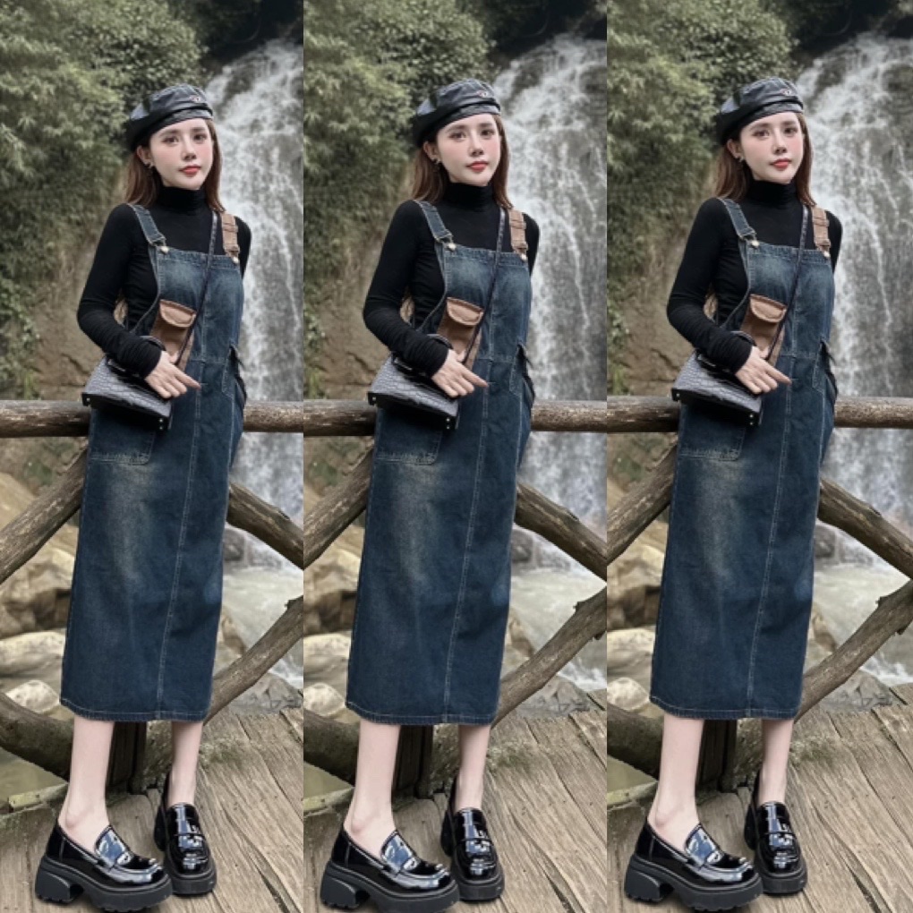 Mua Yếm Váy Jean Nữ Dáng Dài, Váy Yếm Bò Nữ Dài Thời Trang Hàn Quốc -  HỒNG,L tại Thời Trang An Phát | Tiki