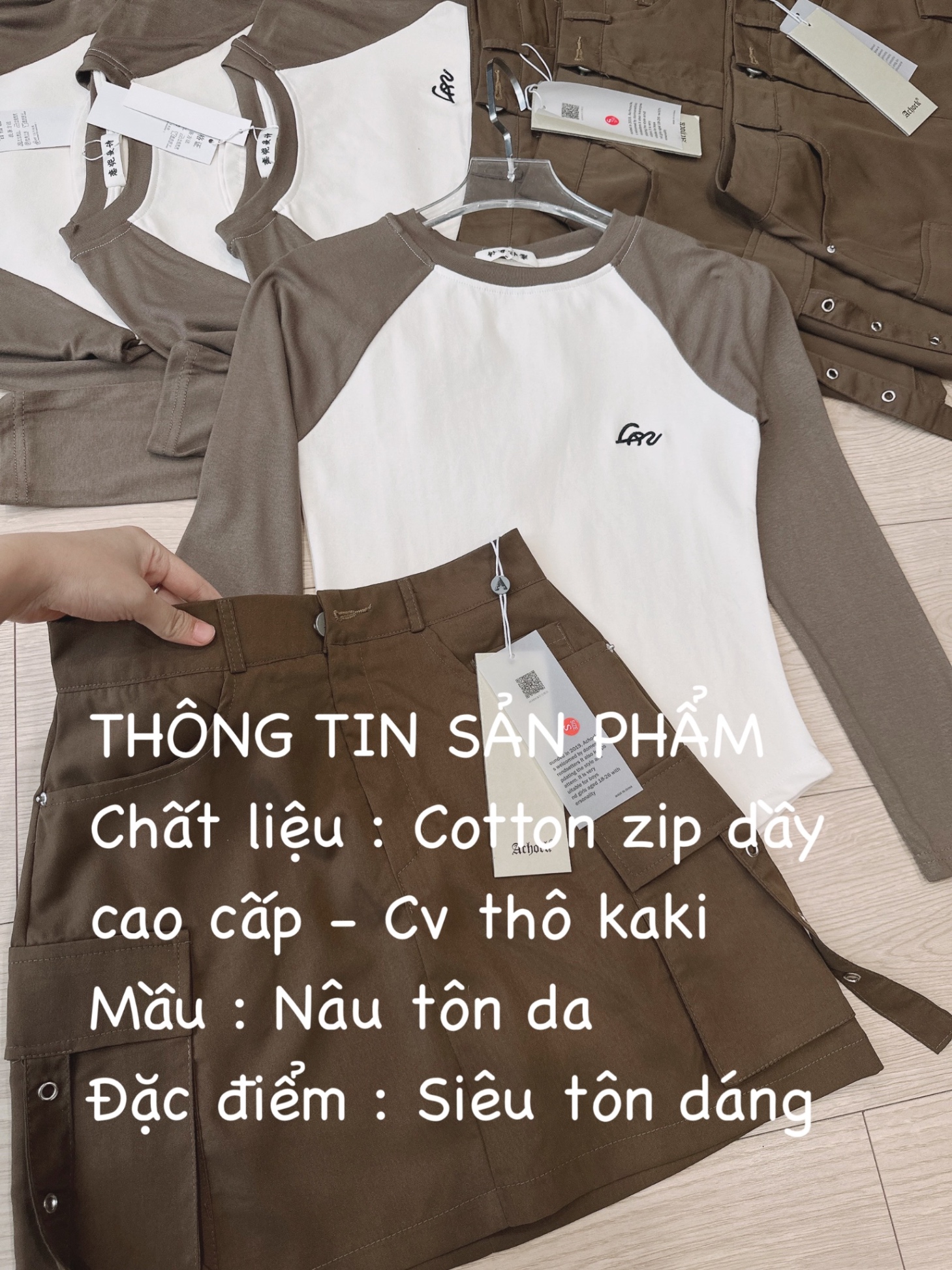 Màu nâu - BỘ ÁO PHỐI CV TÚI HỘP MÀU NÂU