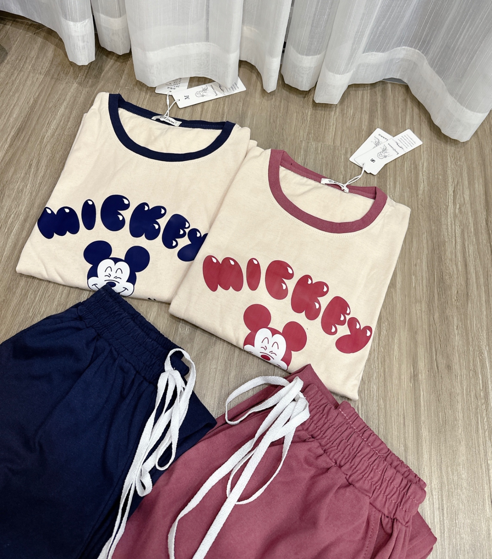 BỘ MICKEY HAPPT TĂM ZIP 2 MÀU