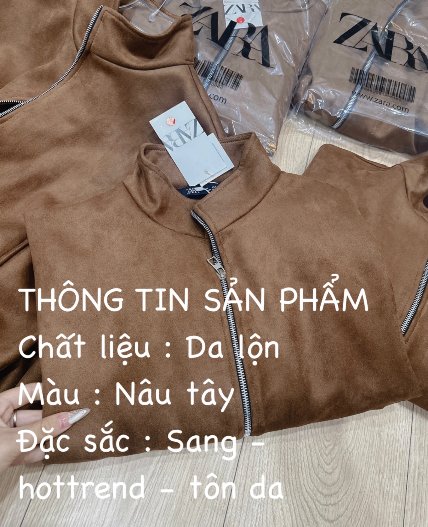 Chân váy da lộn xéo dây kéo trước ngực - Màu Nâu Size L  -Chibell-CV60-02461-56195-1642178-L14 - Chibell