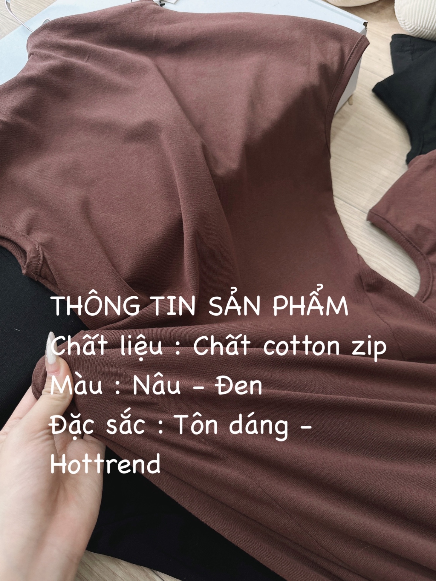 VÁY LEN ZIP CỔ 3P ĐEN NÂU