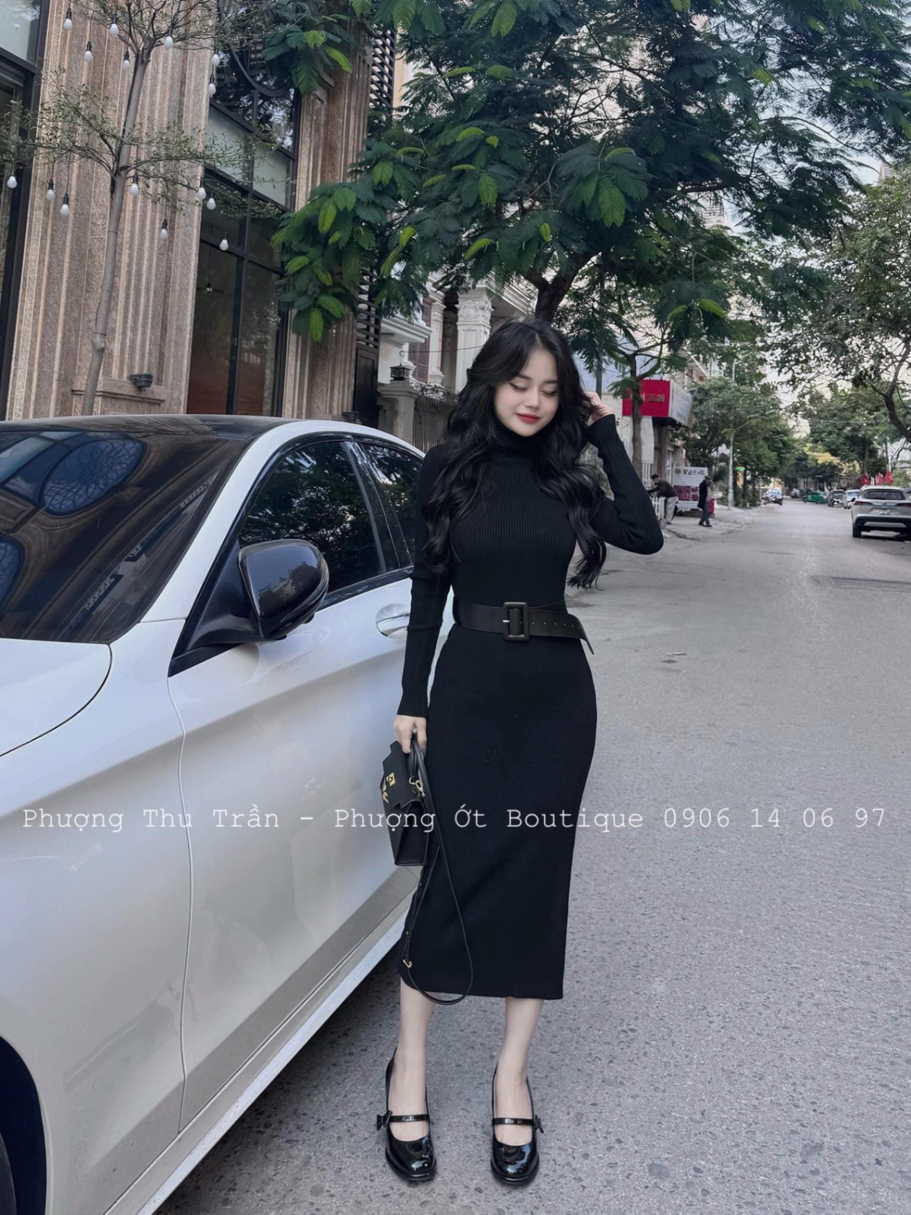 Váy len thun dài tay phồng cổ lọ nữ - Đầm dáng suông bánh bèo tiểu thư mặc  mùa đông HOT | Shopee Việt Nam