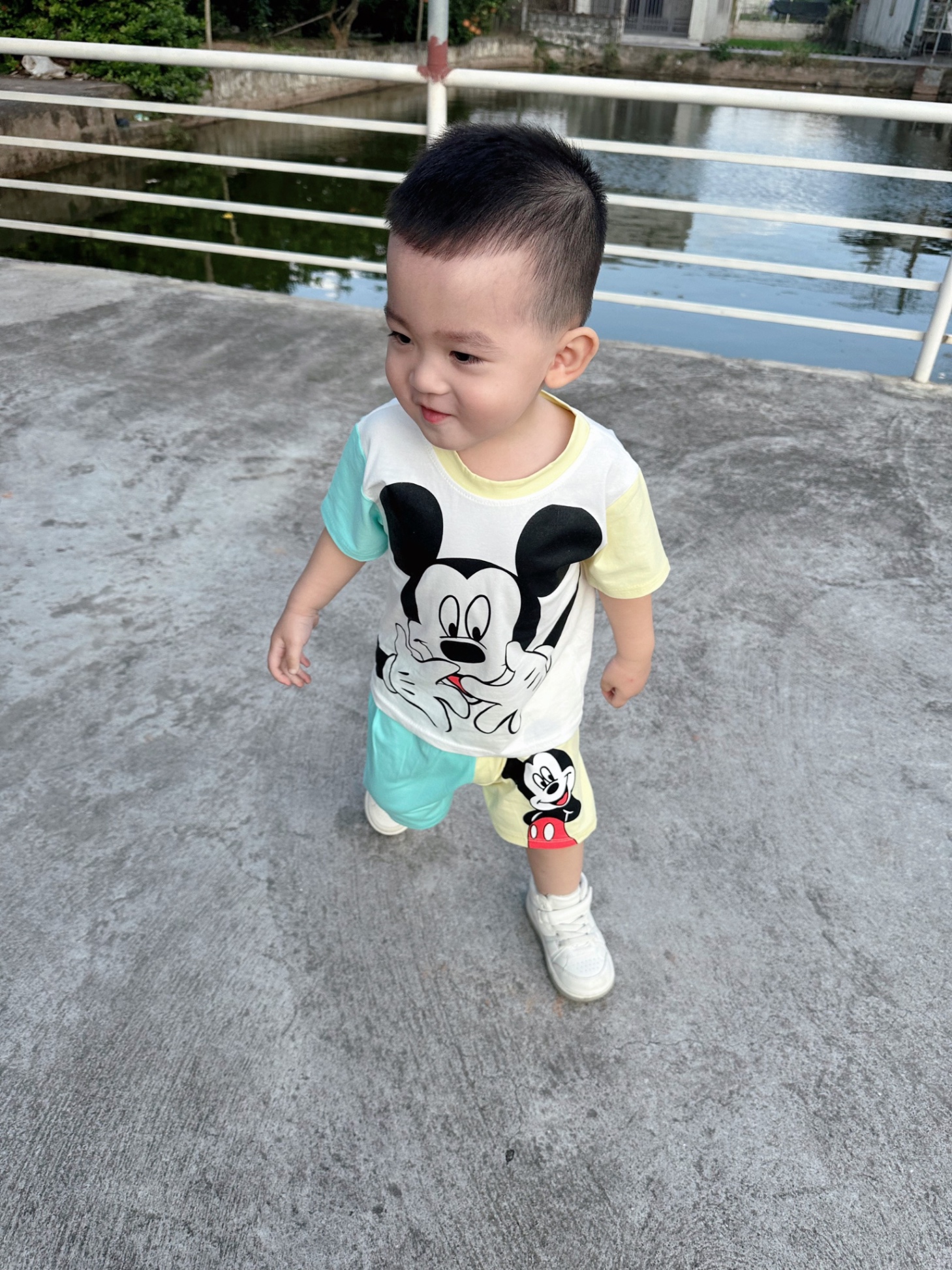 SET 2 BỘ ĐÙI MICKY CHÓ XANH VÀNG BT