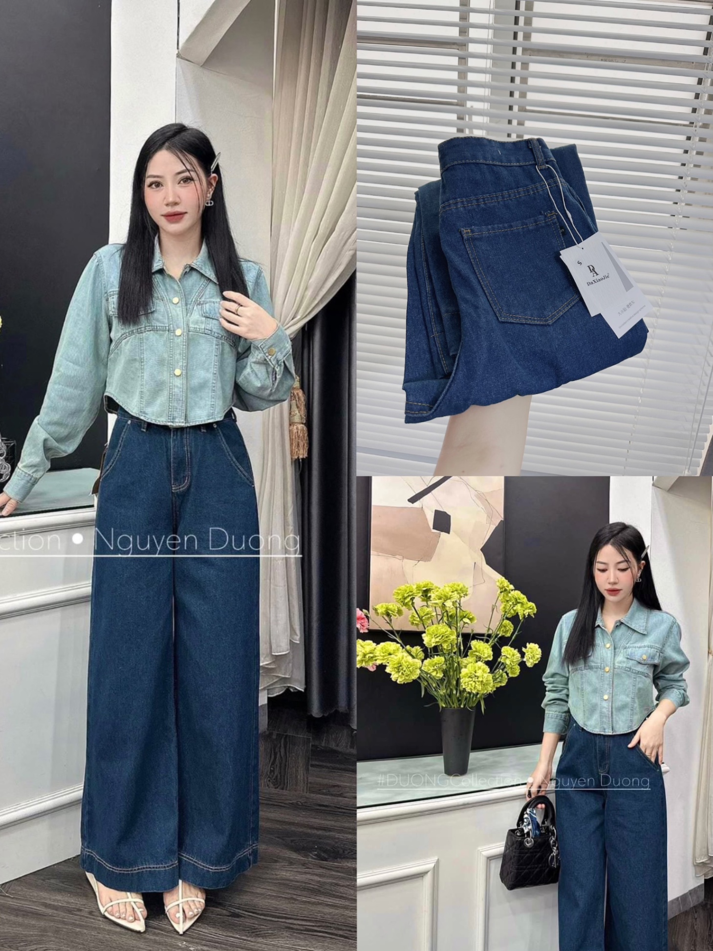 ĐẸP CHẤT Đầm yếm jean dài cài nút xẻ tà dáng suông mềm mại năng động C082 |  Lazada.vn