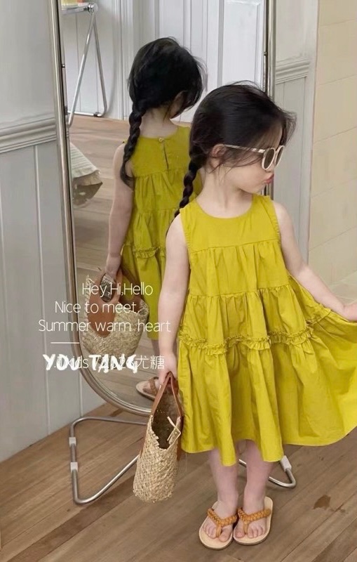 Màu xanh cốm - VÁY XN XOÈ TẦNG XANH CỐM BG