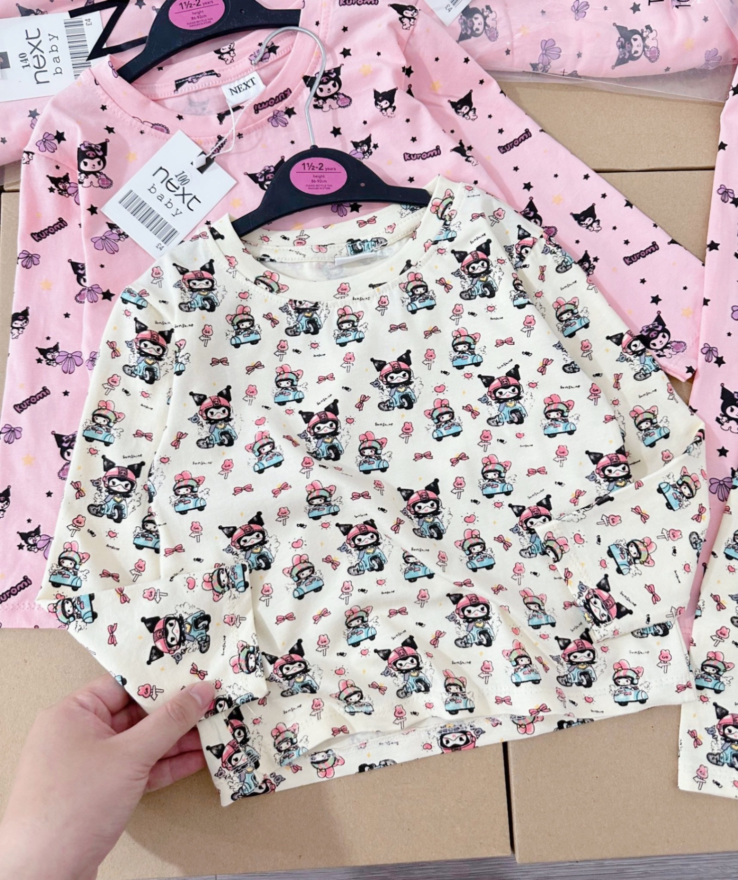 SÉT 2 BỘ COTTON HÌNH KUROMI HỒNG BE DT