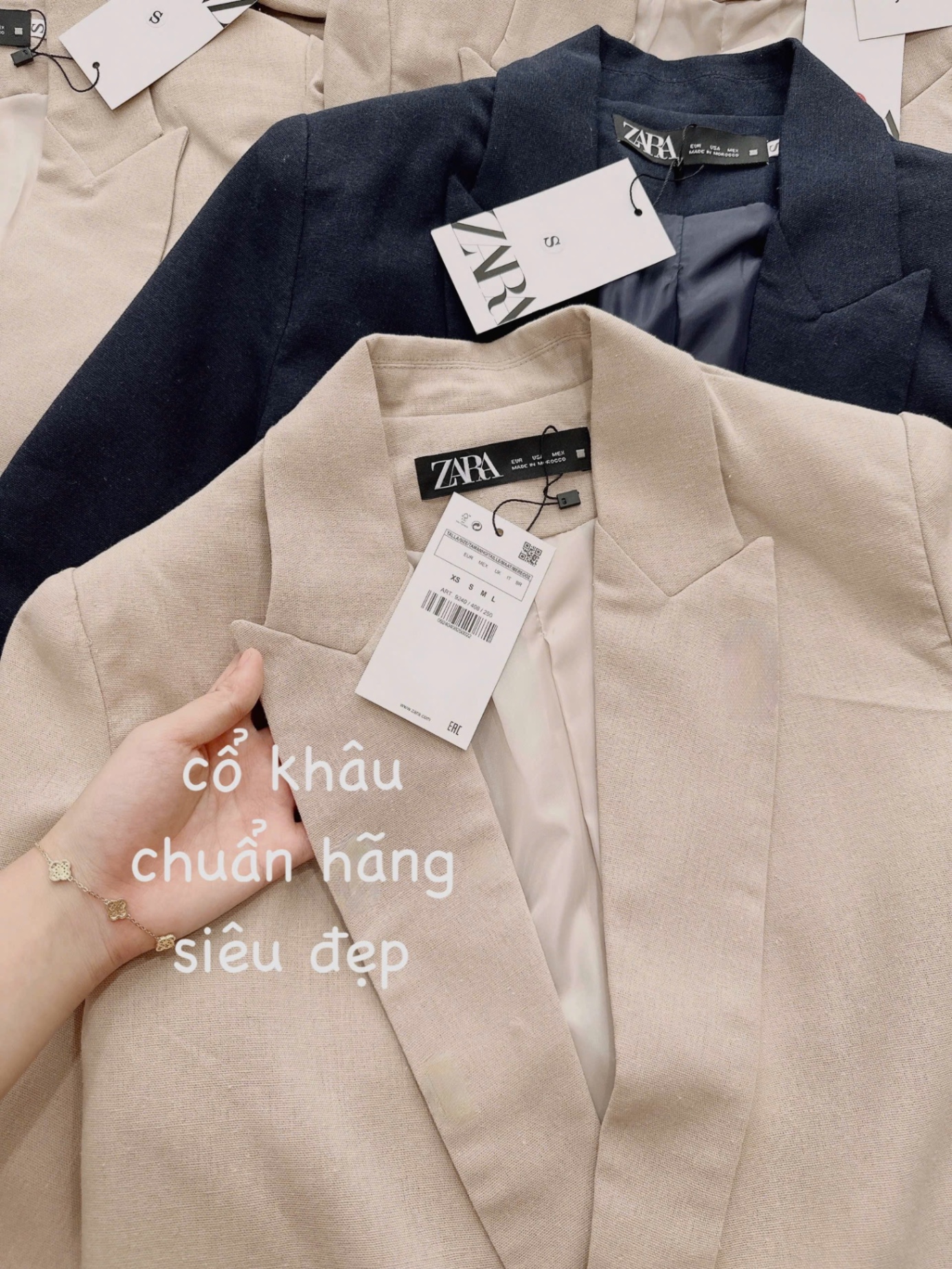 ÁO BLAZER PHỐI TAY KẺ ÉP MÙNG