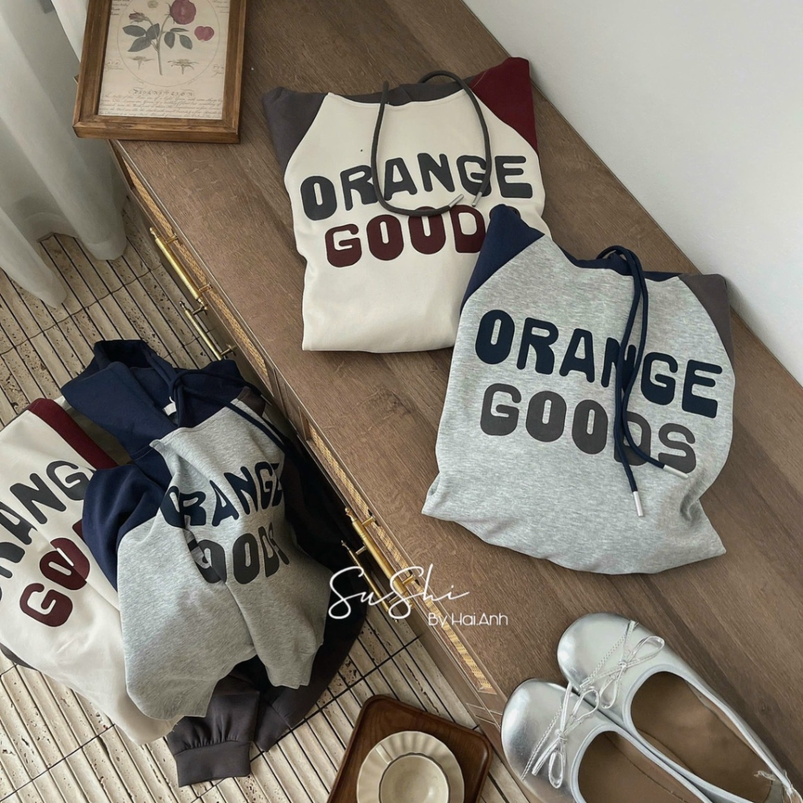 ÁO HODIE MŨ QCCC CHỮ ORANGE GOOD