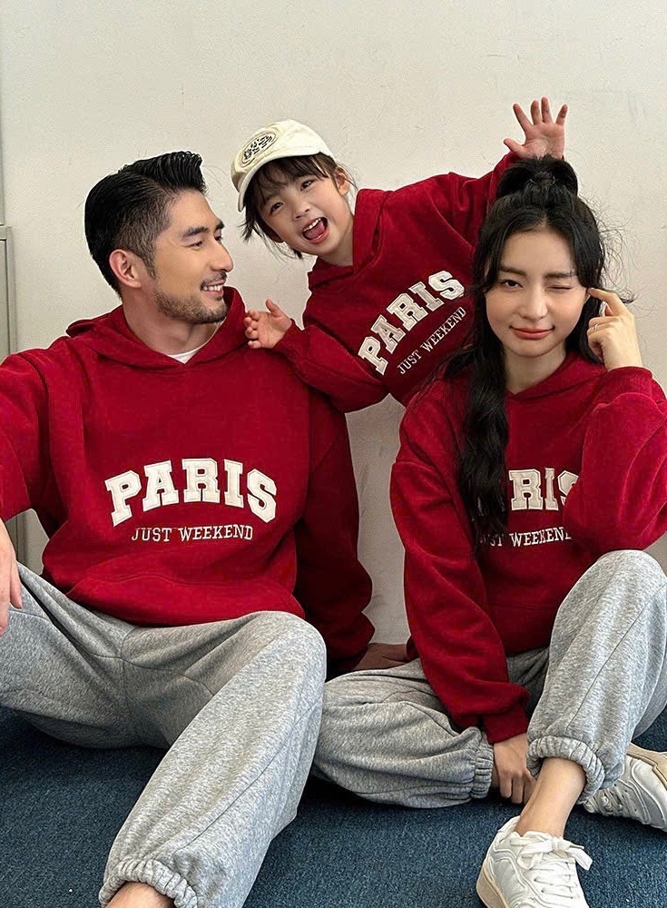 BỘ NỈ HODIE MŨ PARIS ĐỎ MẸ BÉ