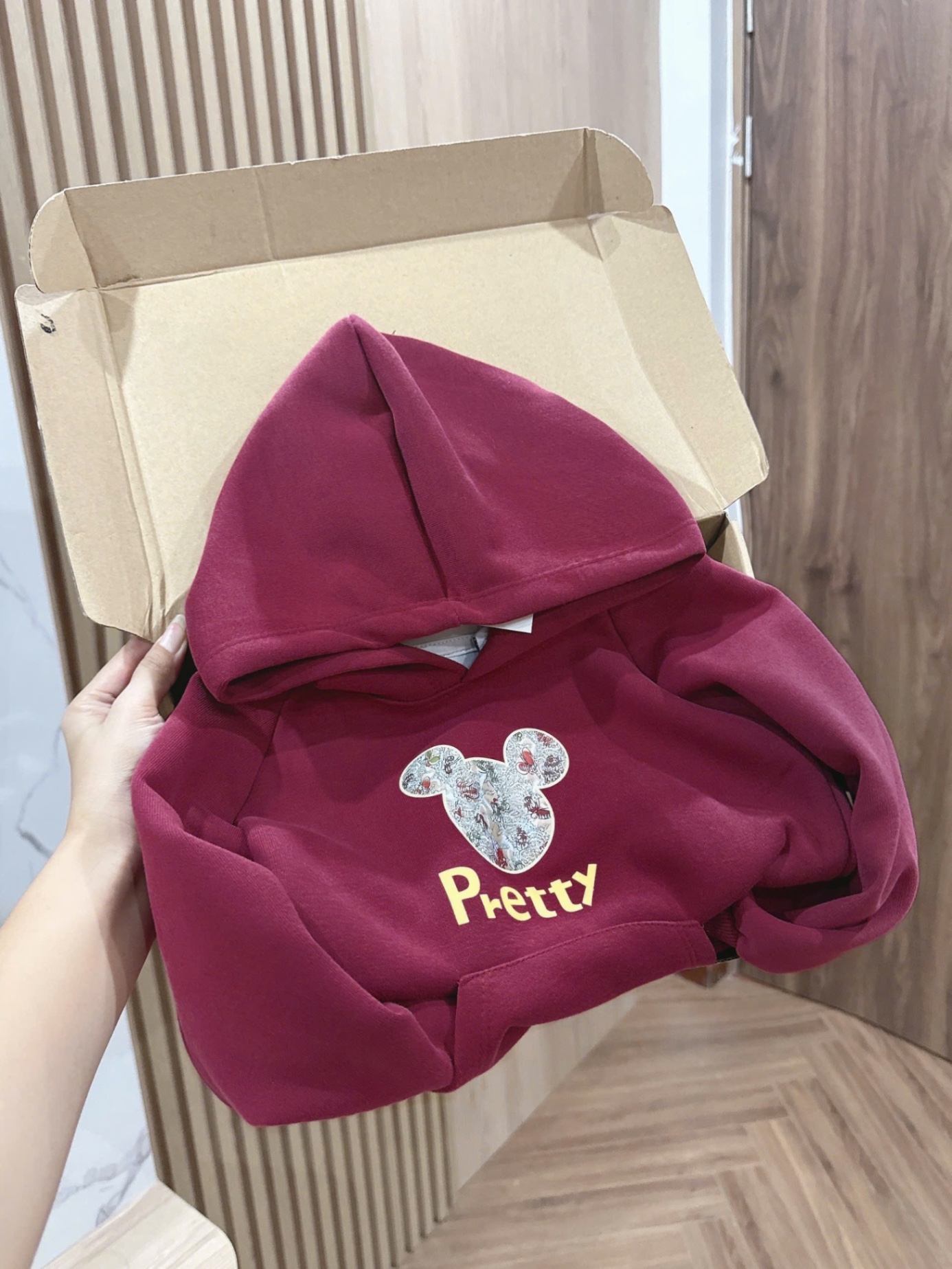 ÁO NỈ HODIE MICKY 2 DA ĐỎ BE