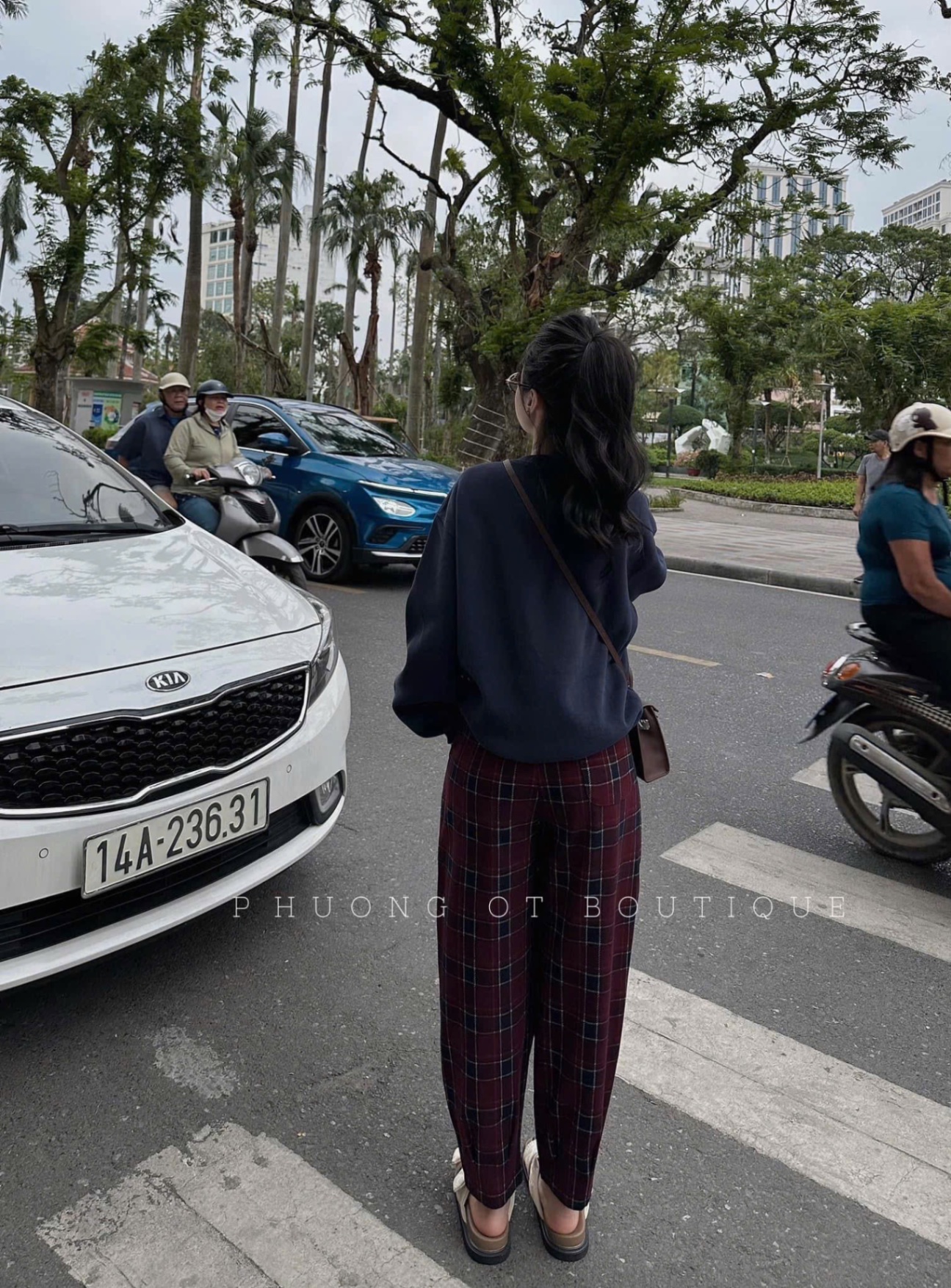 QUẦN BAGGY DẠ KẺ 3 MÀU