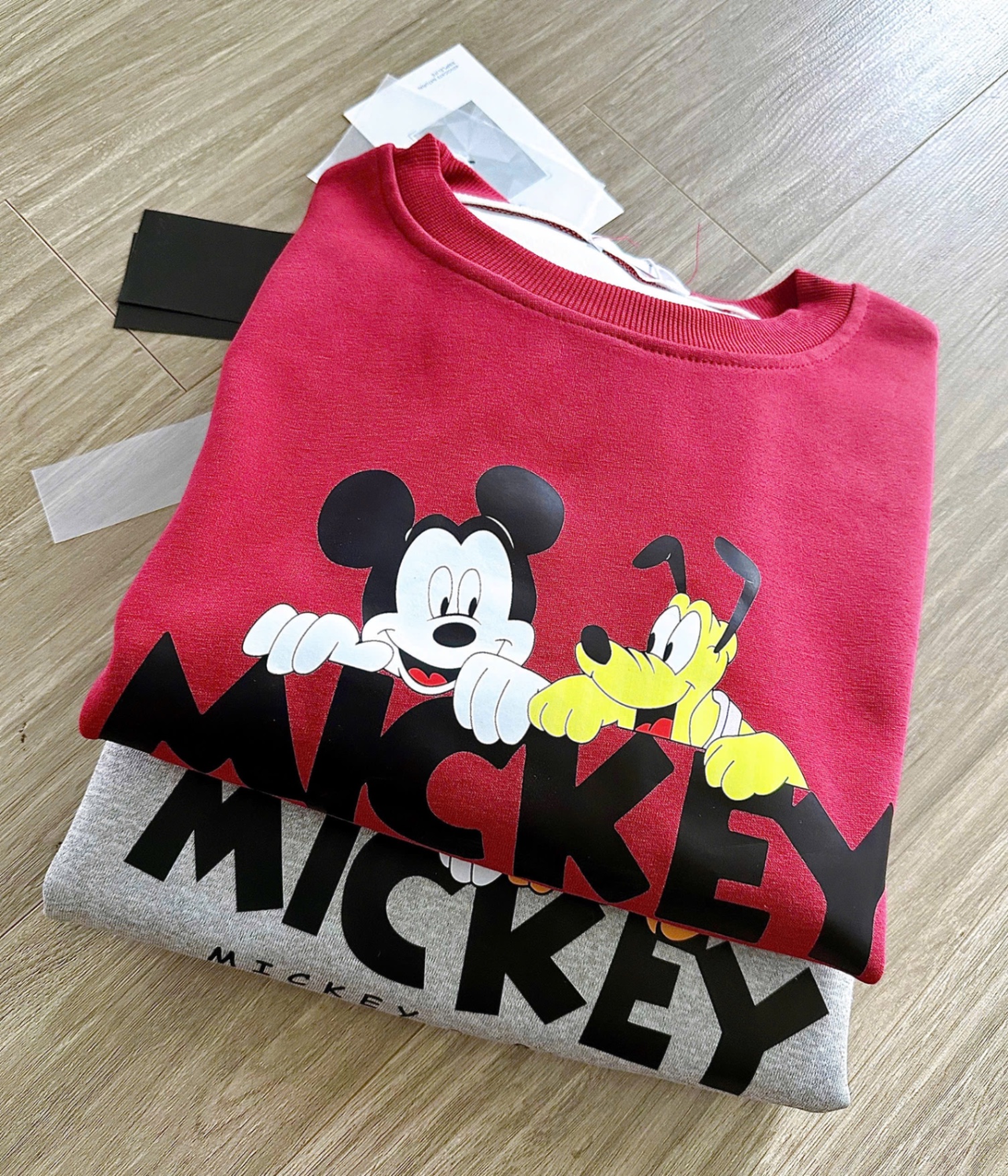 BỘ NỈ 2 DA MICKY ĐỎ GHI