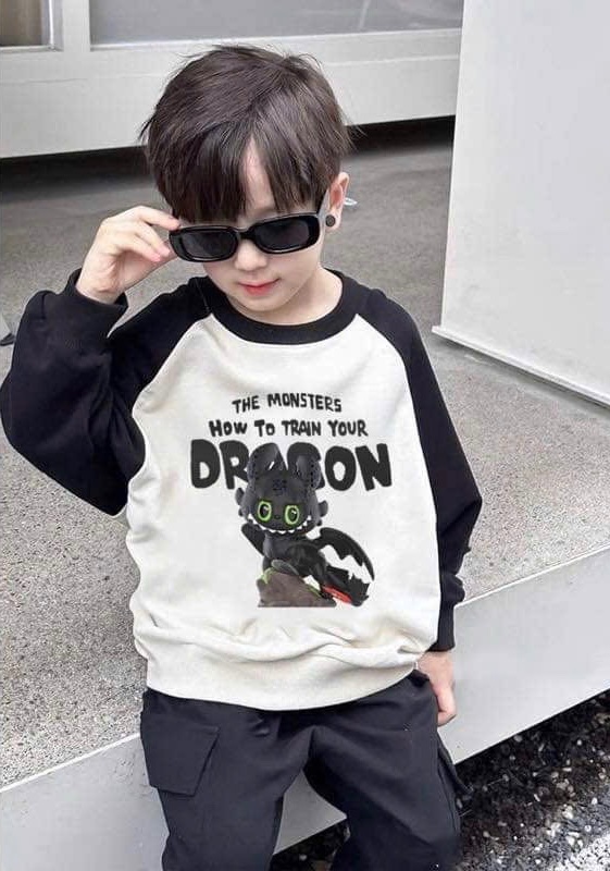 BỘ NỈ TÀU SZ ĐẠI BE PHỐI ĐEN DRAGON