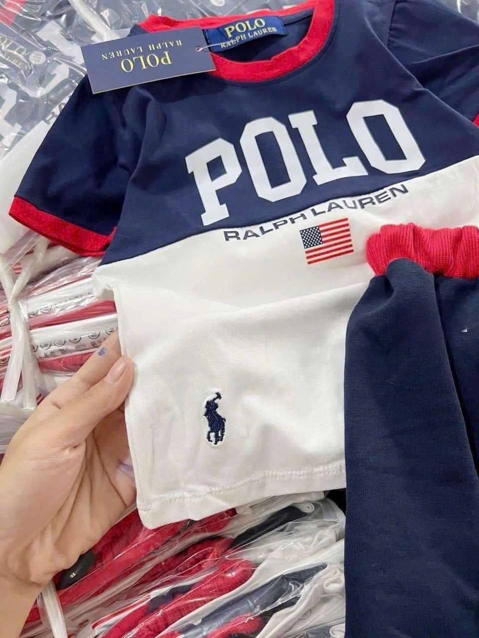 BỘ POLO THAN PHỐI TRẮNG CỔ VIỀN ĐỎ