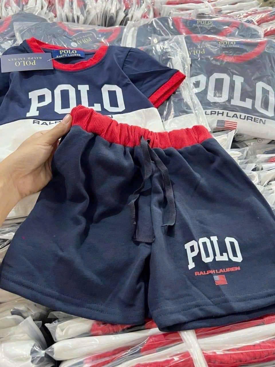 BỘ POLO THAN PHỐI TRẮNG CỔ VIỀN ĐỎ