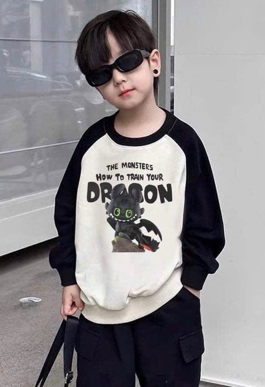 BỘ NỈ TÀU SZ ĐẠI BE PHỐI ĐEN DRAGON