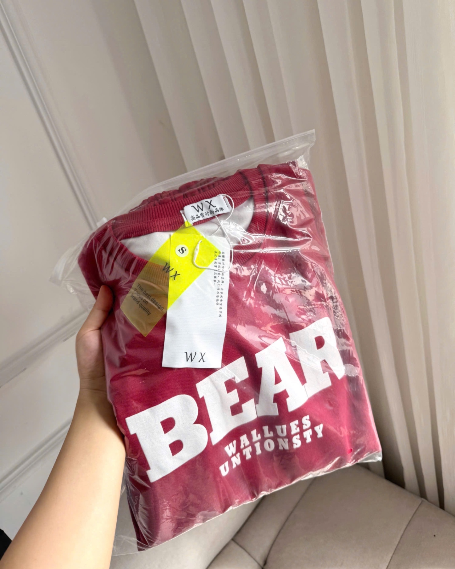 BỘ NỈ 2 DA MÀU ĐỎ CHỮ BEAR