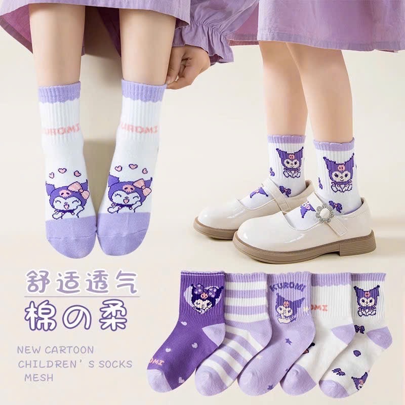 SÉT 10 ĐÔI TẤT HÌNH KUROMI TÍM