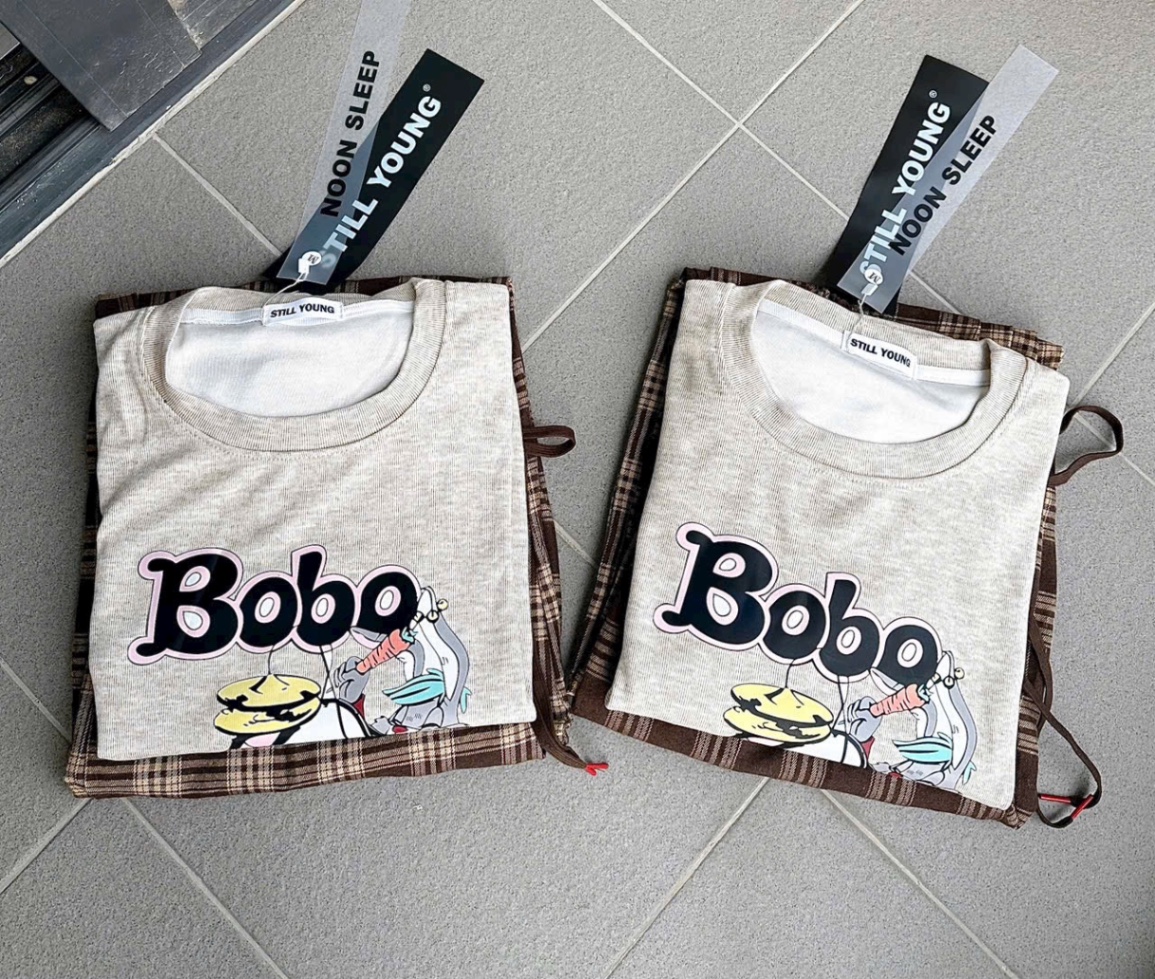 BỘ HÌNH THỎ BOBO QUẦN KẺ