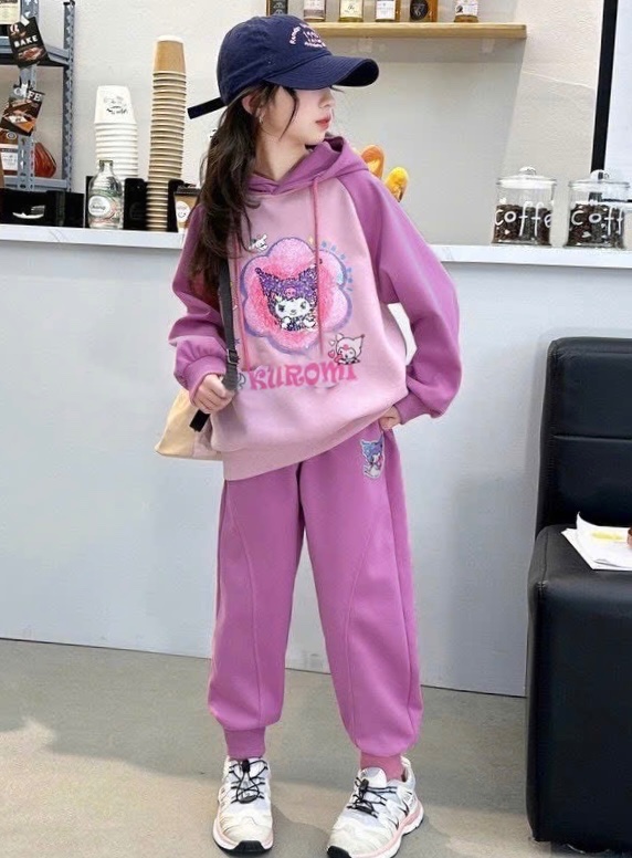 BỘ HODIE MŨ KUROMI PHỐI HỒNG BG