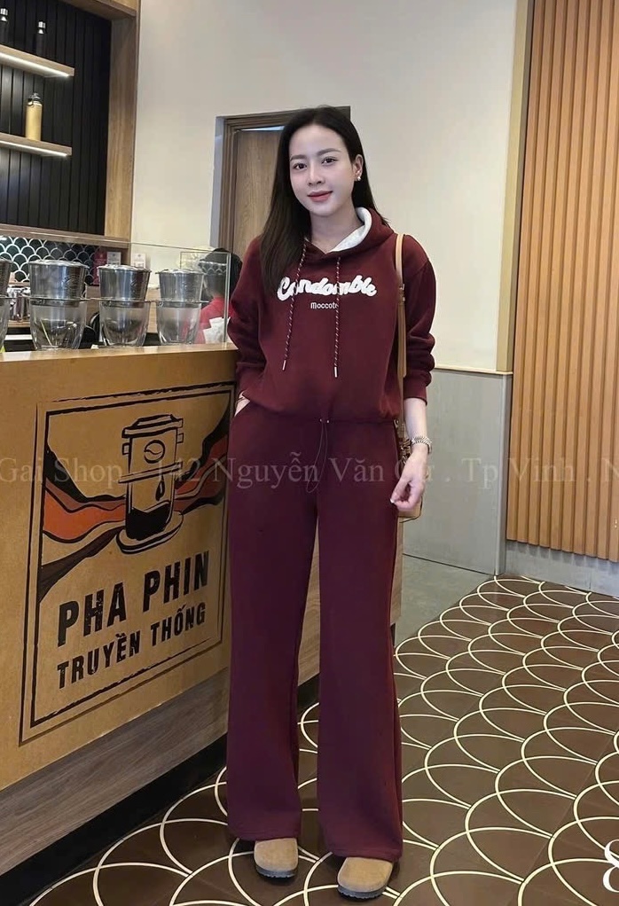 BỘ HODIE NỈ MŨ CHỮ MOCOTOCO