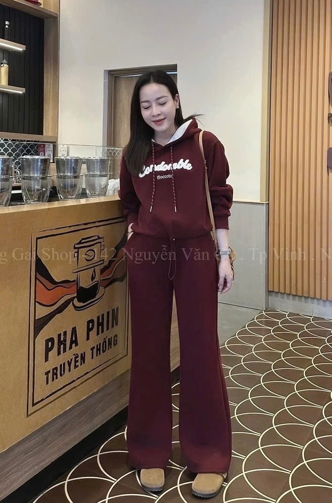 BỘ HODIE NỈ MŨ CHỮ MOCOTOCO