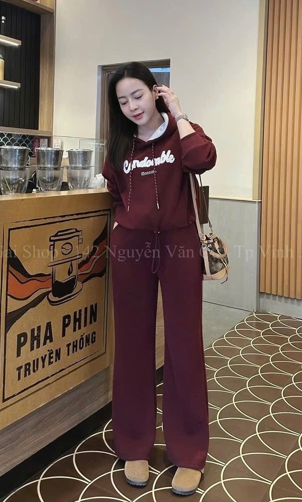 BỘ HODIE NỈ MŨ CHỮ MOCOTOCO