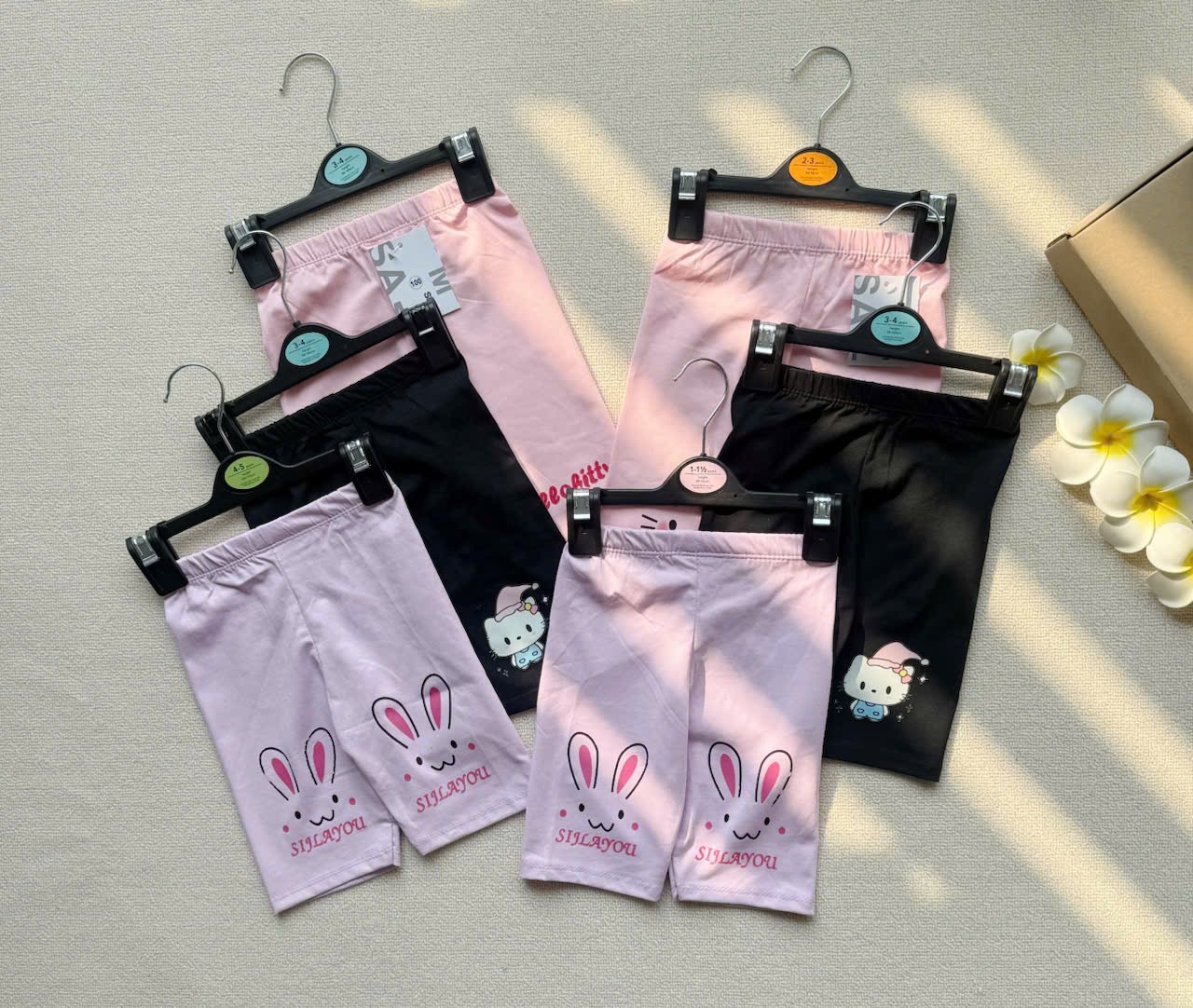 SET 3 QUẦN LEGGING ĐÙI HÌNH MÈO THỎ BG