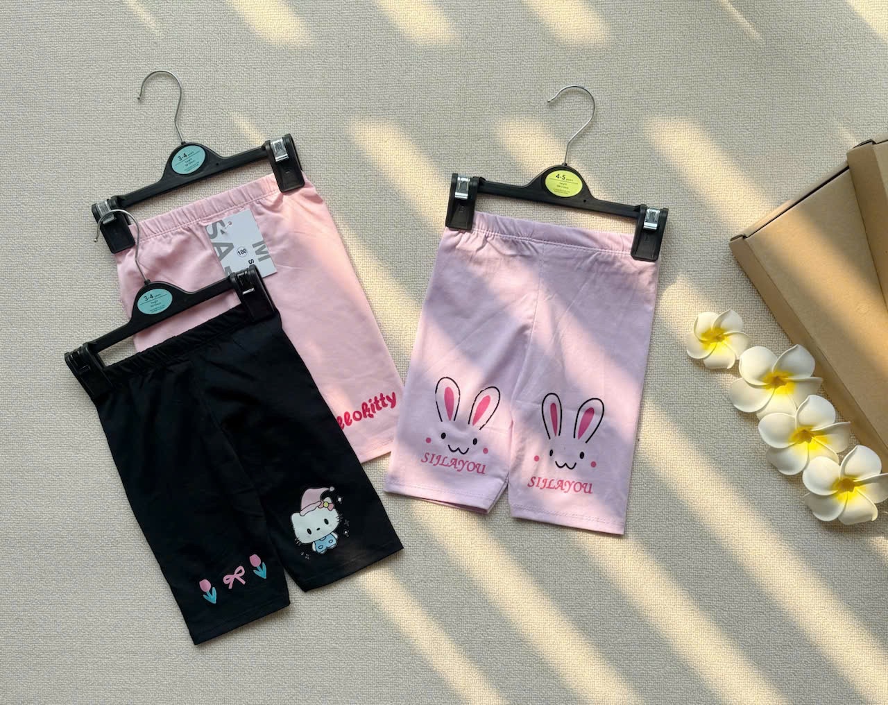 SET 3 QUẦN LEGGING ĐÙI HÌNH MÈO THỎ BG