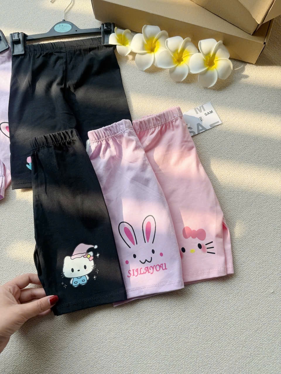 SET 3 QUẦN LEGGING ĐÙI HÌNH MÈO THỎ BG