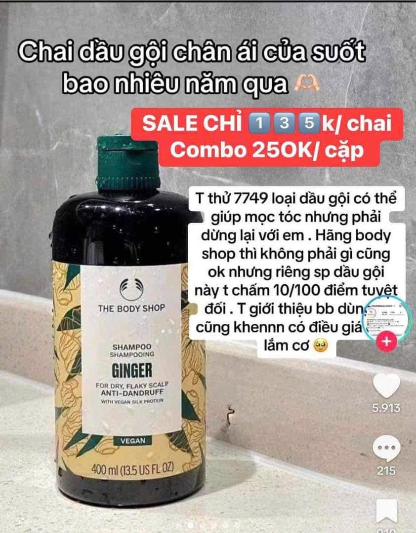 DẦU GỘI GỪNG THE BODY SHOP - bao auhtp