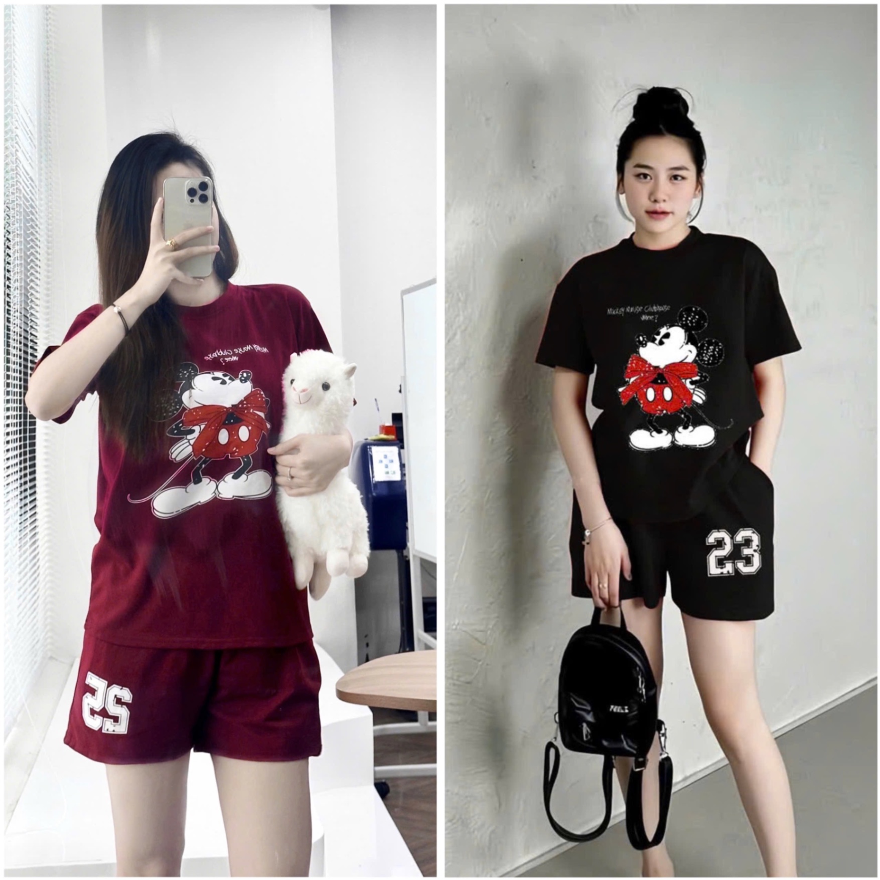 BỘ ĐÙI MICKY ĐỎ ĐEN SỐ 25